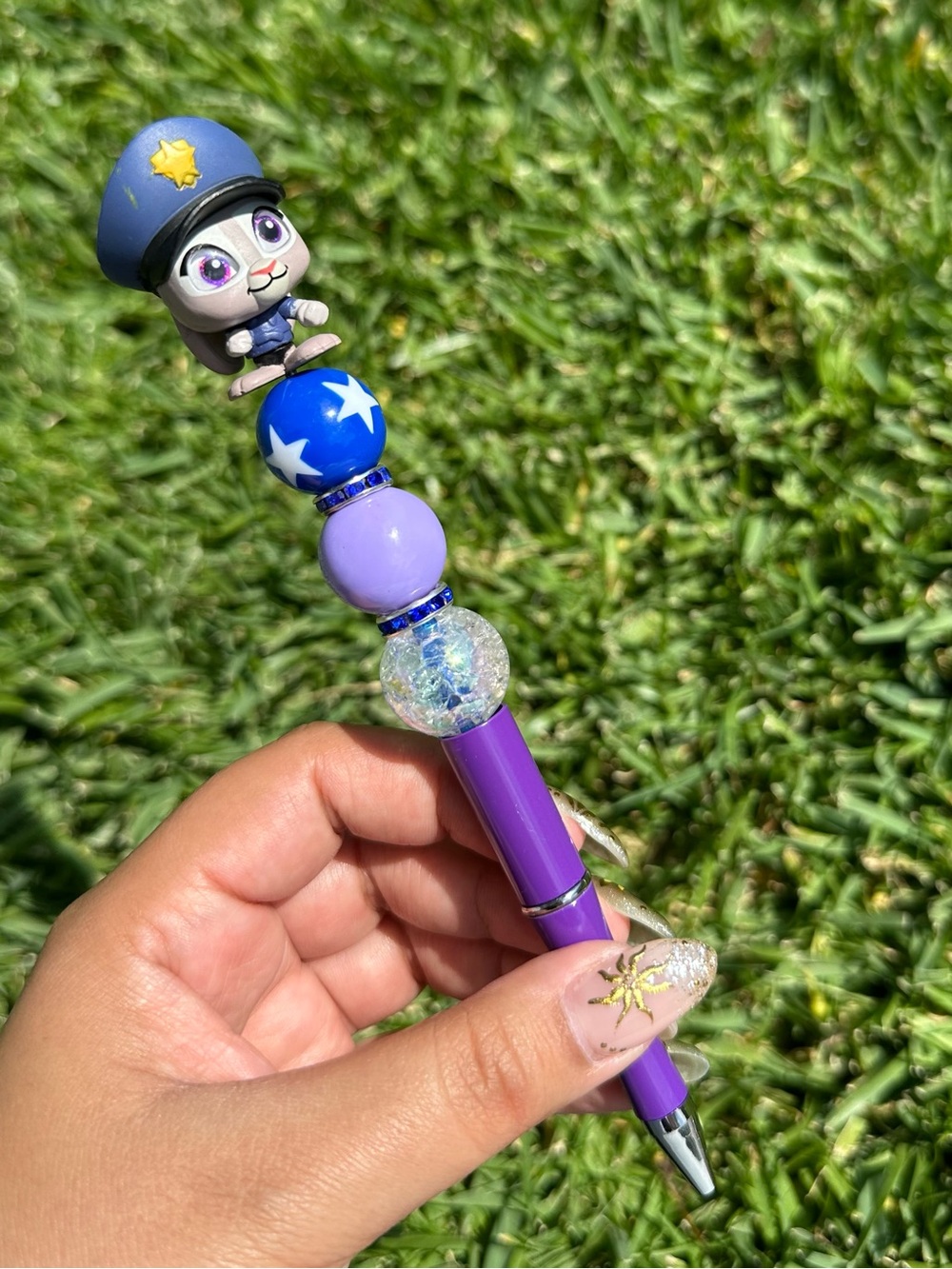 Handmade Disney Judy Zootopia Beaded Pen – Doorables–black ink